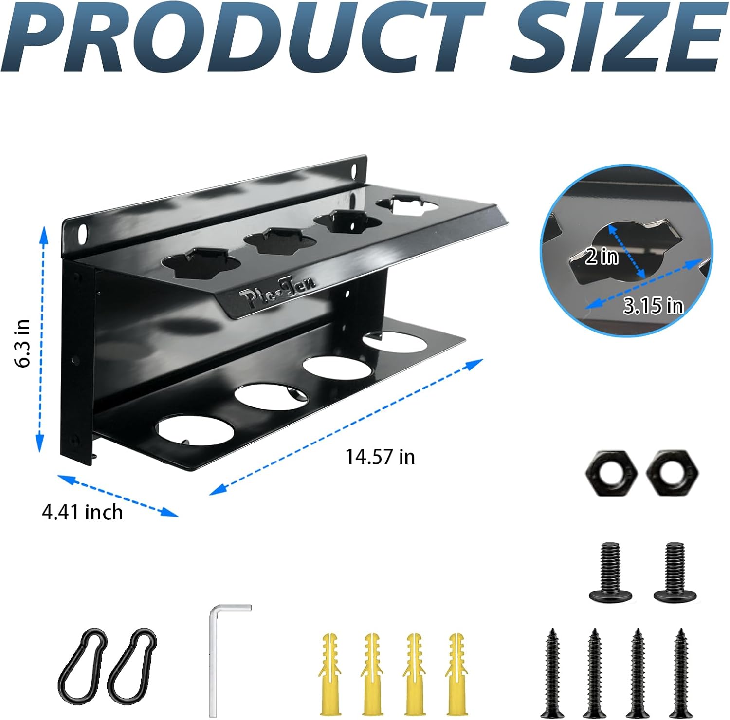 Pickleball Paddle Rack Holds 4 Paddles with Hooks Pickleball Storage Rack Pickleball Paddle Holders To Fence Wall Hanging Storage Outdoor No Installation,Black
