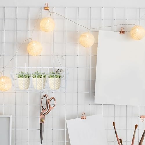 Miniatura 7 de Paquete de 10 cestas de alambre para colgar en panel de rejilla de pared, cesta de almacenamiento de pared de metal y exhibición, cesta de