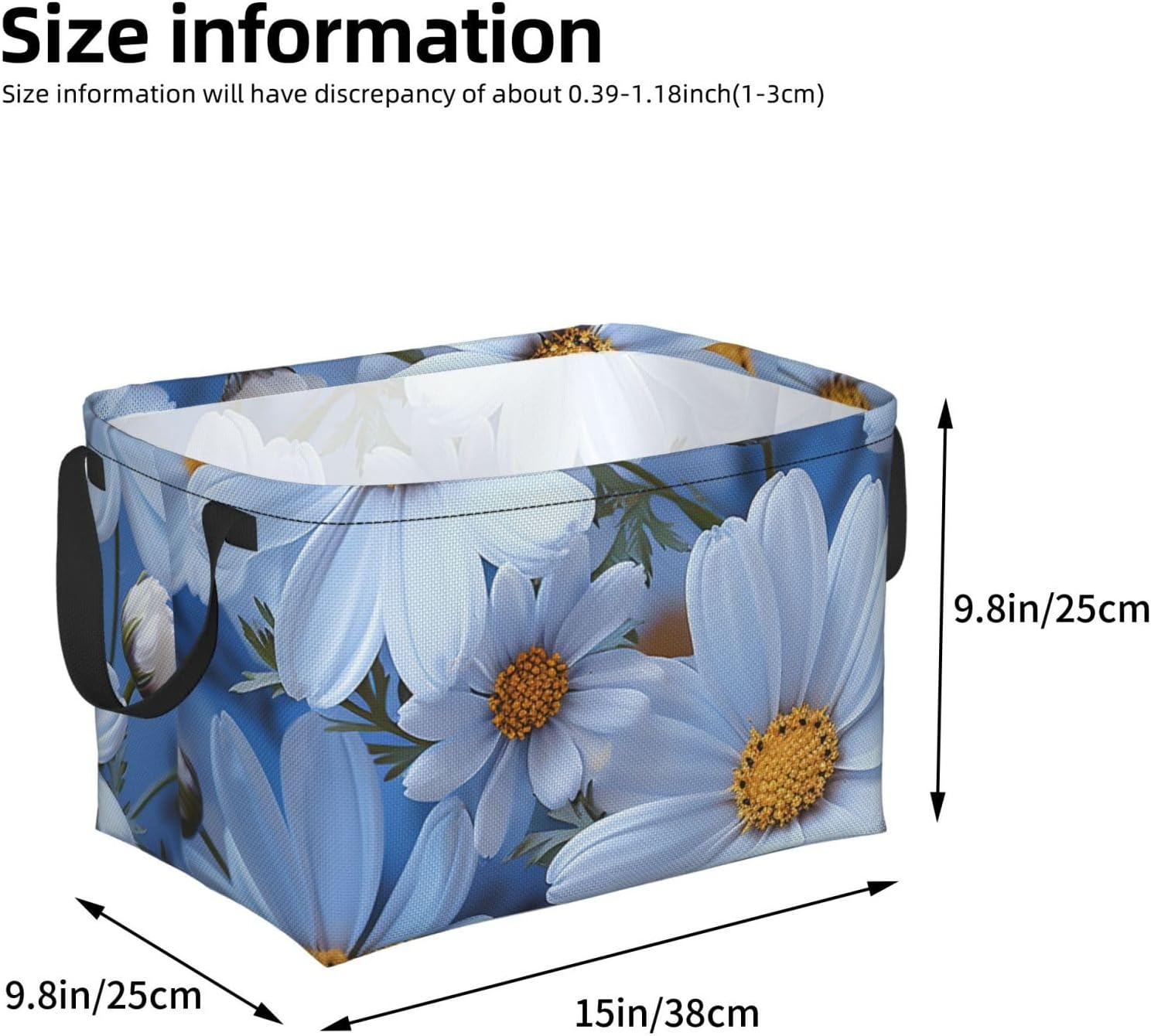 Collapsible Storage Basket for Shelves, Decorative Closet Bin with Handles image 3