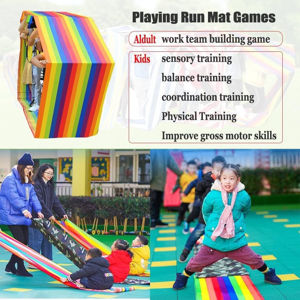 Giochi di Lavoro di Squadra for Adulti e Bambini, Tappetino da Corsa, Giocattoli for Feste, 4 Pezzi(Kids-4M)