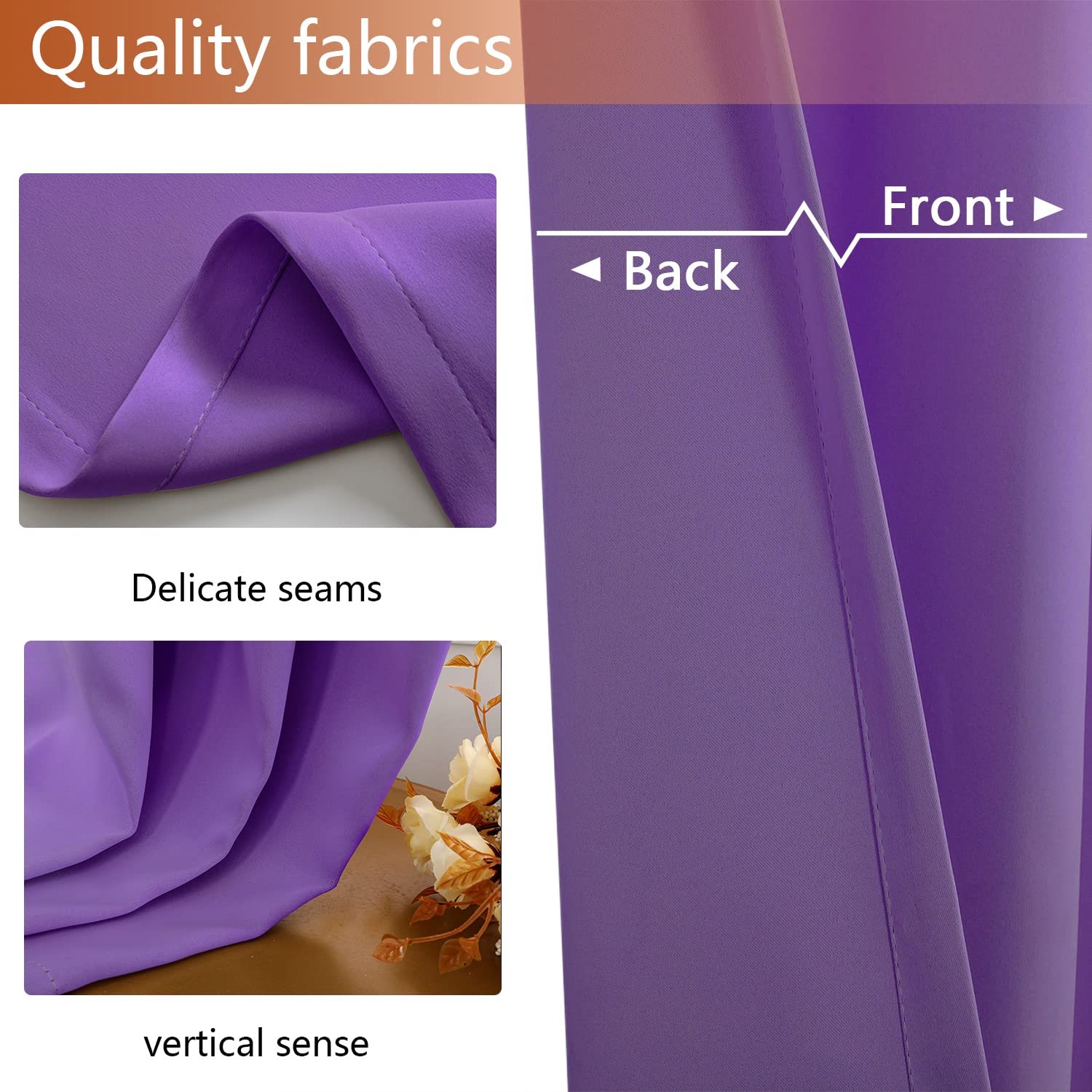 Sichtschutz Rideau Ignifuge Isolant 241x132cm(H x B), Rideaux Velours Opaques Pas de Décoloration pour Chambre Salon 1pièce-Violet