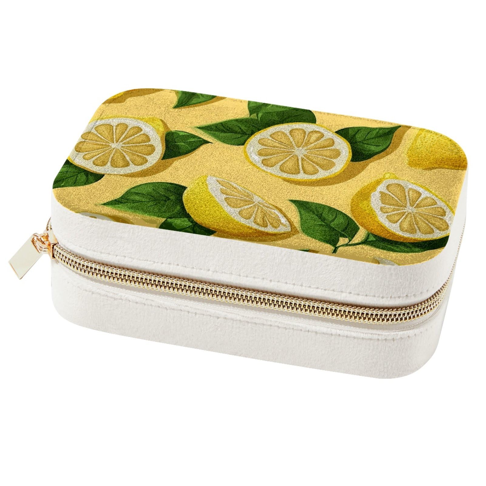 Organisateur de bijoux jaune citron idéal en voyage pour ranger vos colliers
