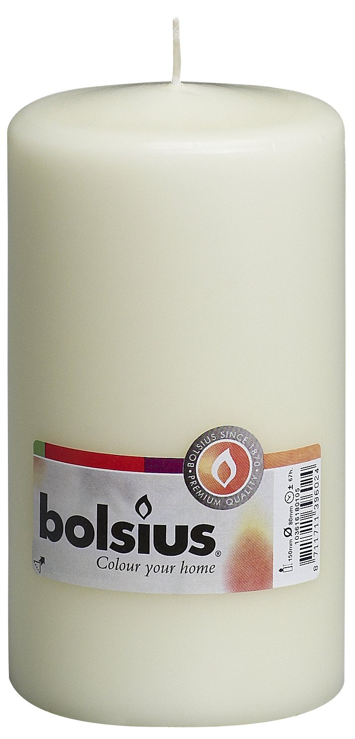 Bolsius Pillar Candle Regular, Ivory 80 mm Width
