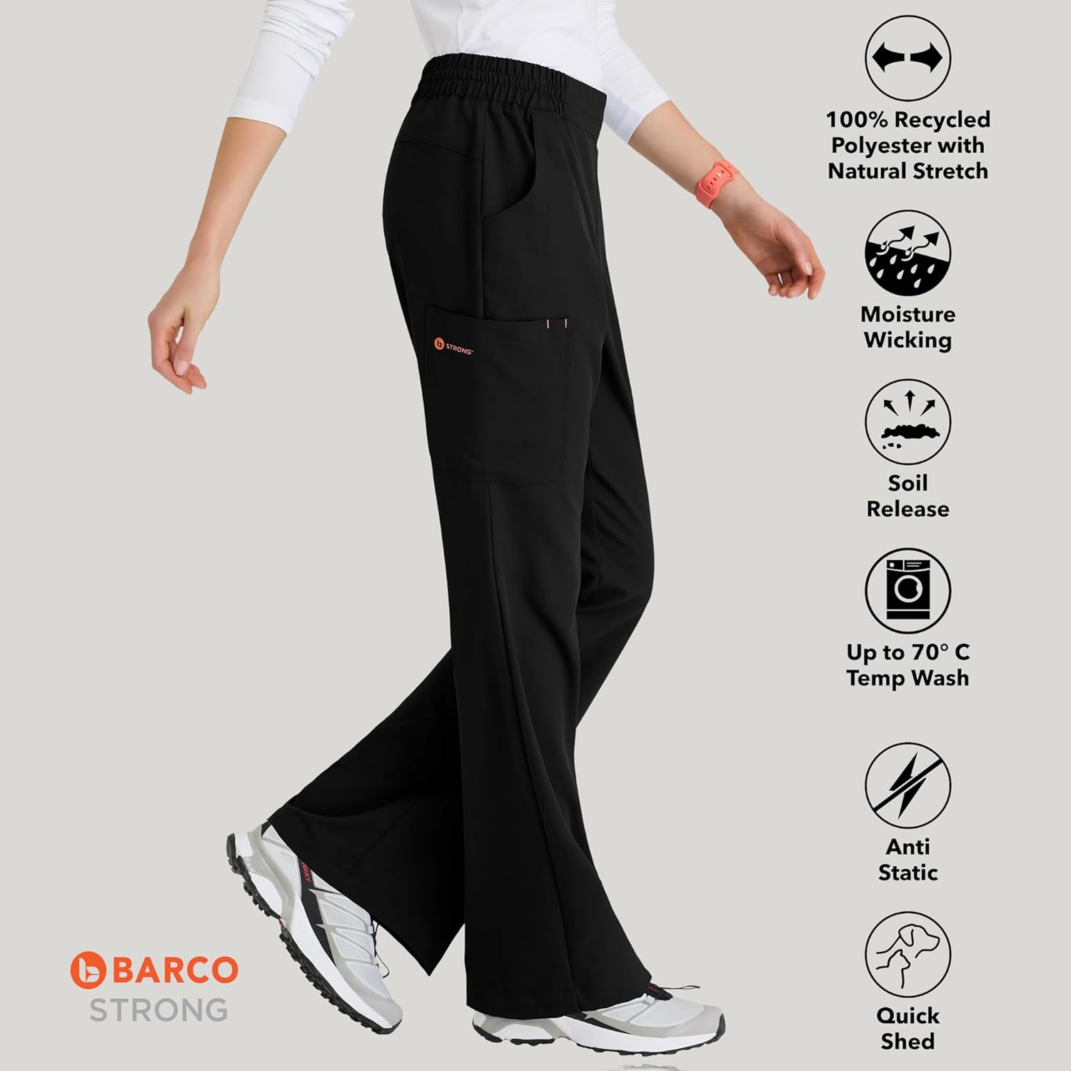 BARCO STRONG Liz Classic Fit Scrub Top & Pant Set for Women – Up to 70°C Wash, Natural Stretch, Moisture Wicking, Anti-Static - Image 3