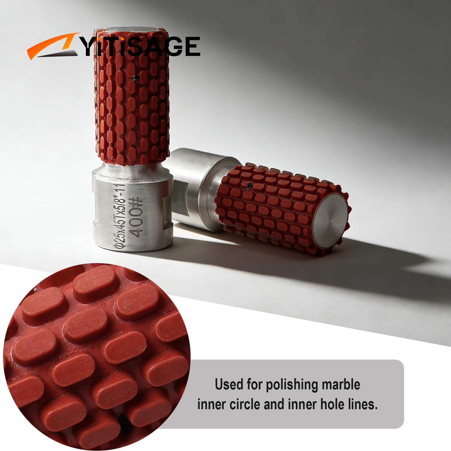 7pcs/Set Diamond Drum Wheels Polishing Wet 5/8"-11 Thread for Marble, Granite, Countertops and Concrete Undermount Sinks