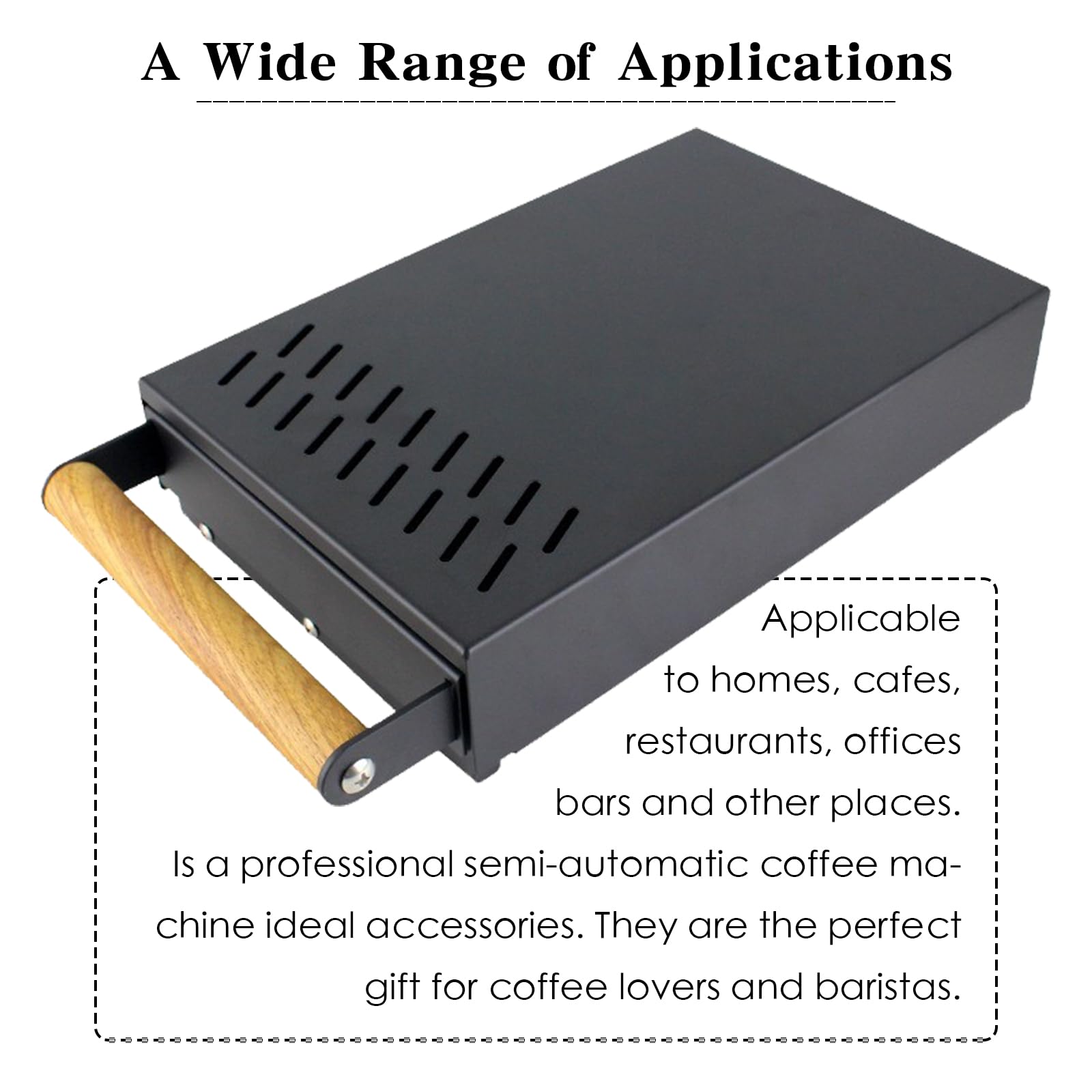 Caja de golpeteo de cajón con asa, contenedor desmontable de acero inoxidable, contenedor de café extraíble, absorbe los golpes y duradero estilo barista, palo de golpeteo desmontable, mango de madera