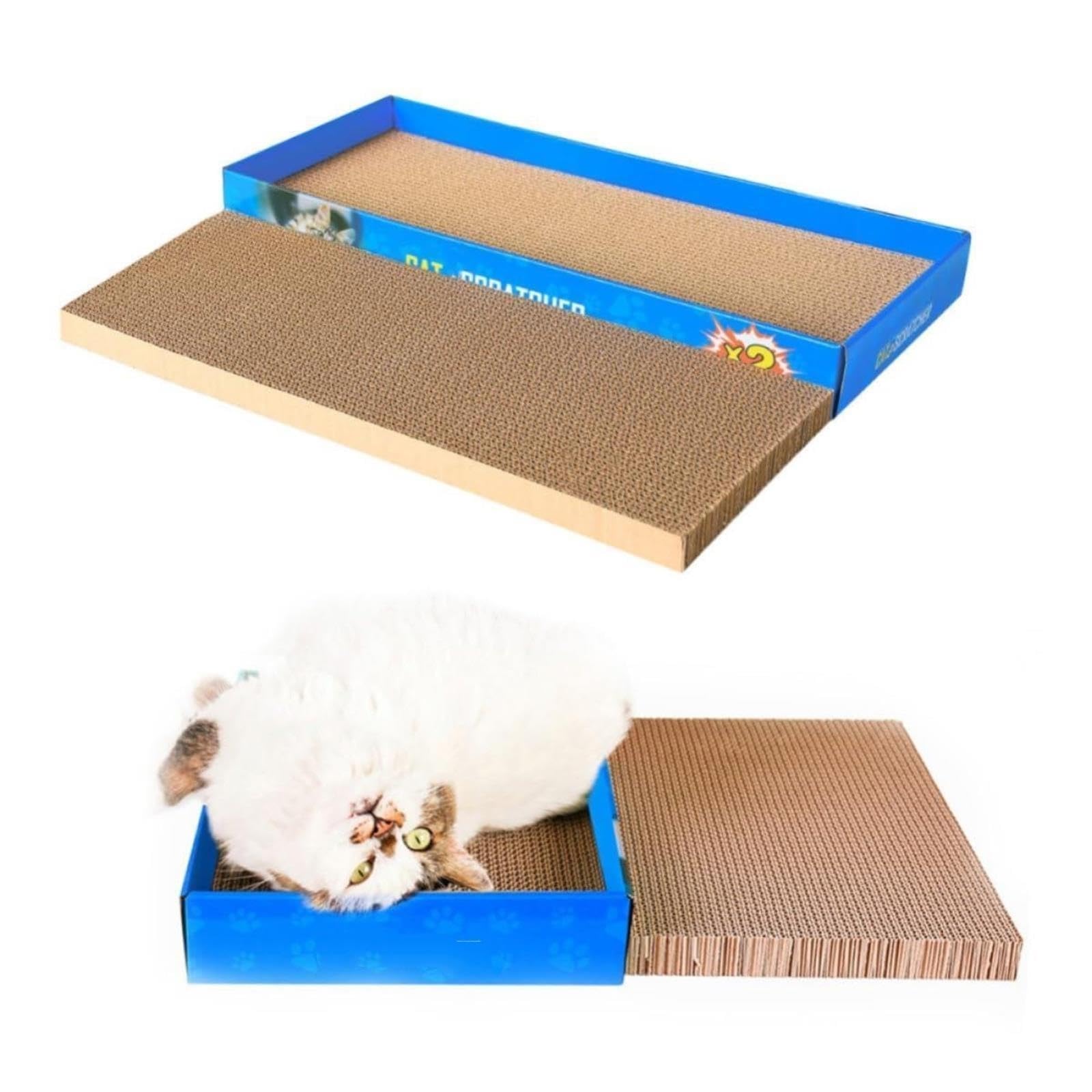 2-teiliges Katzenkratzbrett/Kratzbaum aus Wellpappe Katzen kratzbrett