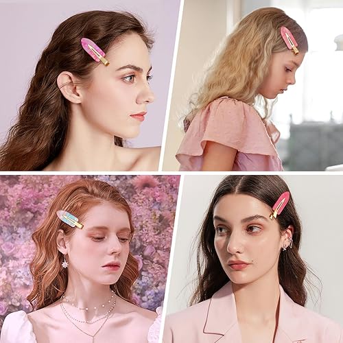 Vista 48 de KesaPlan 12 pinzas para el cabello sin doblar, con purpurina plateada, sin arrugas, pinzas para el cabello para peinar, pasador de pelo plano sin