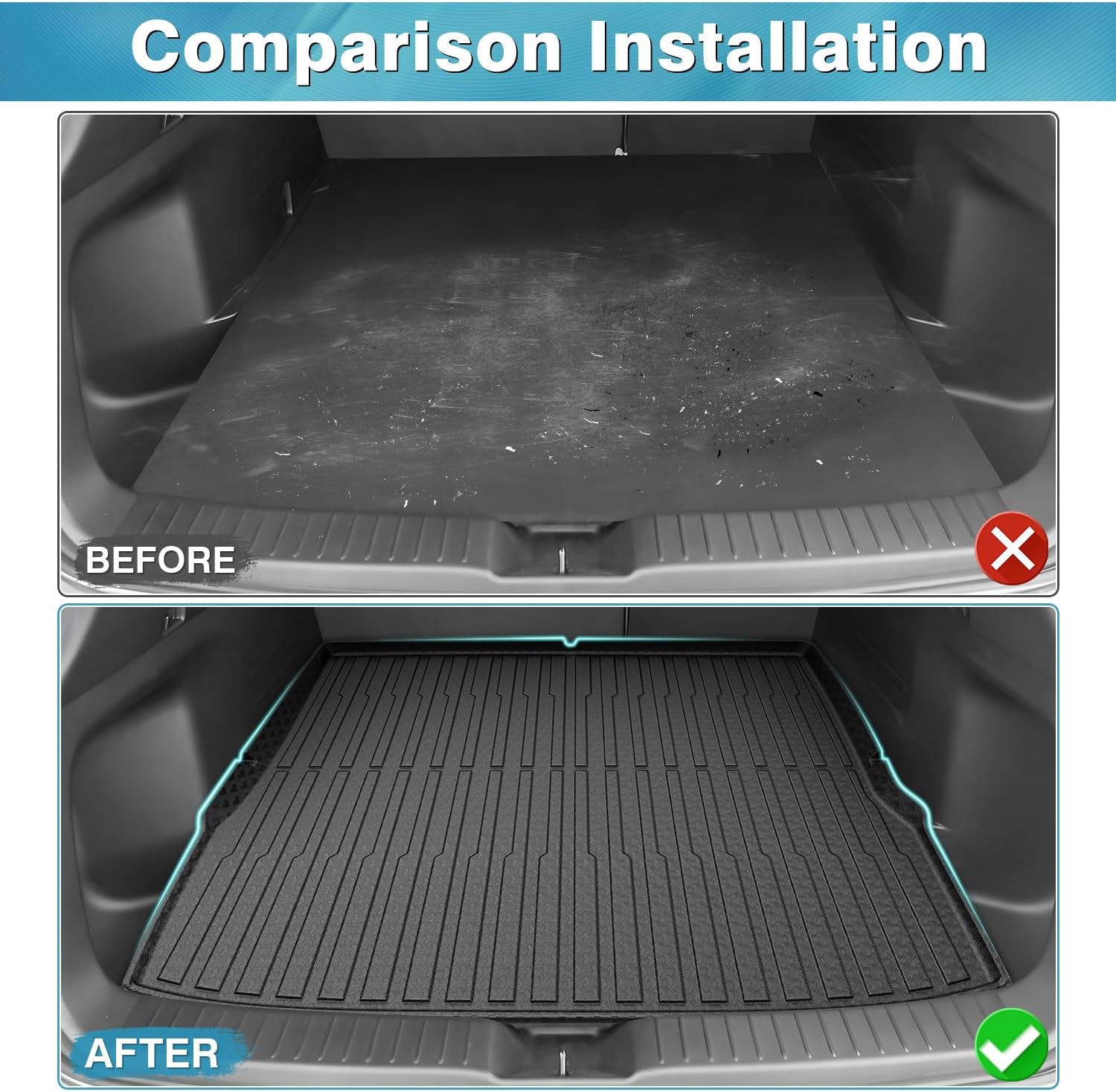 Mixsuper Liner Cargo Liner for Mazda CX-50 2023-2025 2026 (Not Fits Hybrid Models), Trunk Liner for CX50 Accessories All Weather Cargo Mat Rear Trunk Tray Black