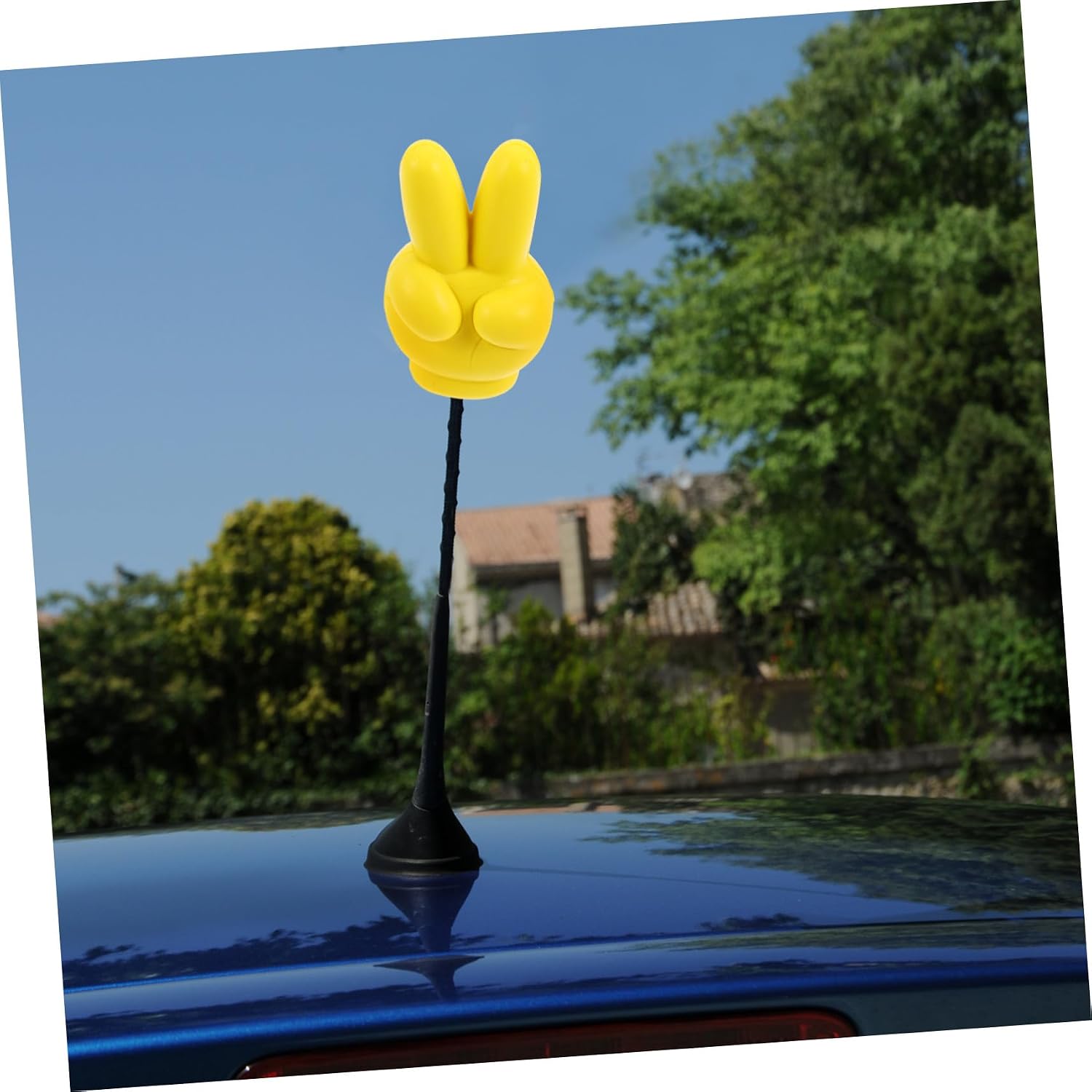 Weather-Resistant Victory Hand Gesture Car Antenna Ball Polyurethane Aerial Sunflower Roof Ornament Easy to Install Vehicle Exterior Accessory for Enhanced Styling