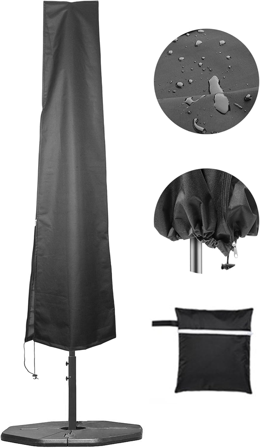 Umbrella Covers,Patio Waterproof Market Parasol Covers with Zipper for 7ft to 11ft