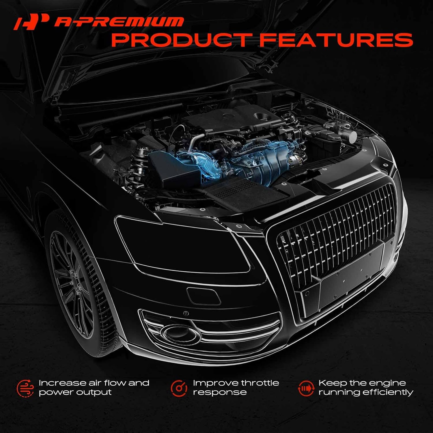 A-Premium Engine Air Intake Hose with Clamps [fits for SOHC, 6Cyl 2.0L]