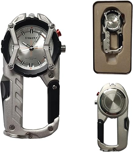 Miniatura 3 de Dakota Reloj de clip multiherramienta para hombre, reloj de clip resistente al agua de 100 pies con luz LED, abridor de botellas, destornillador