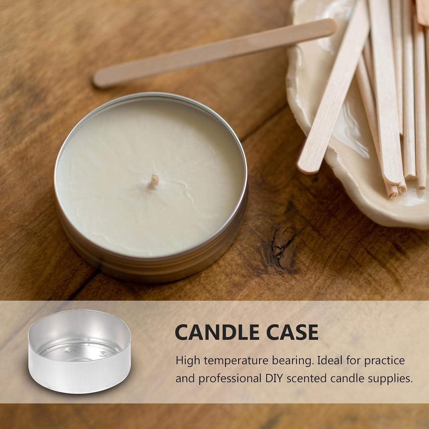 KALLORY 50pcs Candle Aluminum Shell Candle Jars Empty Votive s Cup Jars for Making Tea Light Cup Scented DIY Tealight Holders Tin Crafts Metal