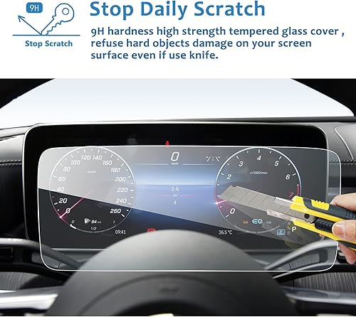 Miniatura 4 de LFOTPP Protector de pantalla de medidor digital para 2021 2022 B enz Clase C W206 2022 C300 Navegación de vidrio 9H Dureza 9H Panel de instrumentos
