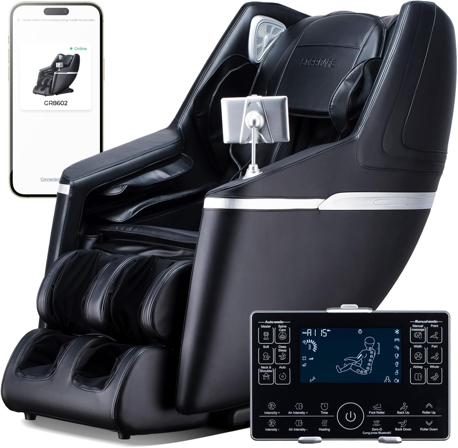 Massage Chair Full Body: 3D Zero Gravity Shiatsu Massaging Chairs - SL Track Back Heating Massager Recliner for Office Home Family (Black)