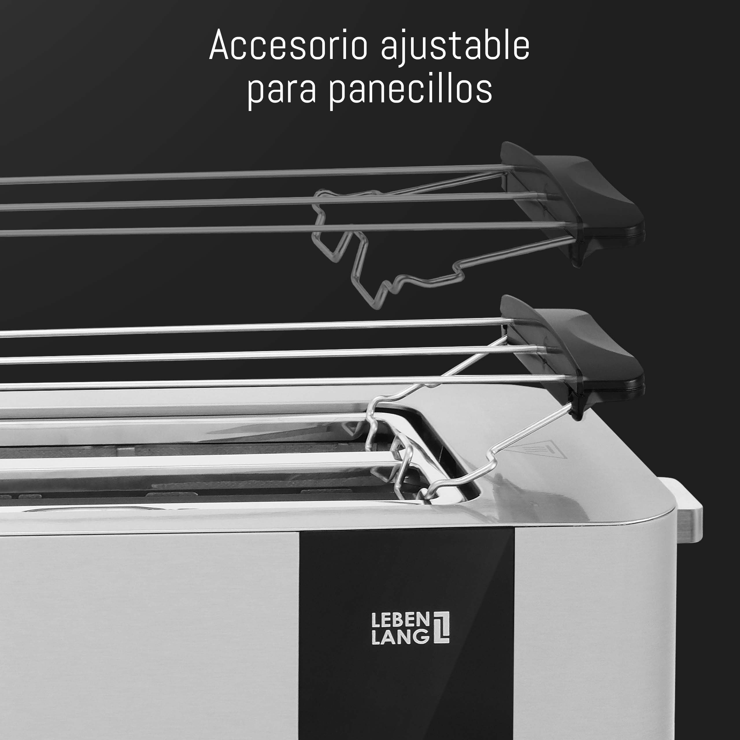 LEBENLANG 1400 W Tostadora pan ranura ancha acero inoxidable 4 rebanadas | Pantalla LED táctil & 7 Modos I Torradeira tostador de pan toaster tostadora inteligente tostadoras torradeira
