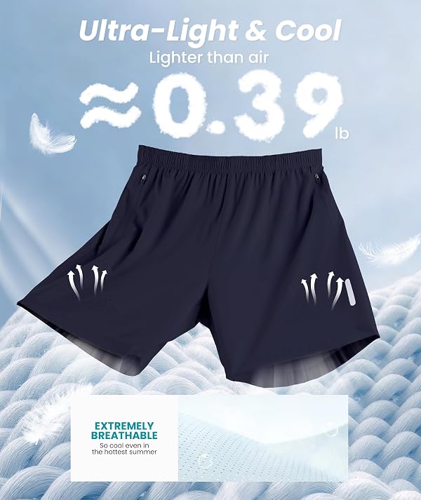 UUMIAER Mens Athletic Gym Shorts 7" Ultra-light Quick Dry Workout Running by UUMIAER - Used condition - Image 3