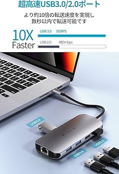 USB C ハブ 10-in-1 トリプルディスプレイ ドッキングステーション Amazon | USB C ハブ 10-in-1 ドッキングステーション トリプル