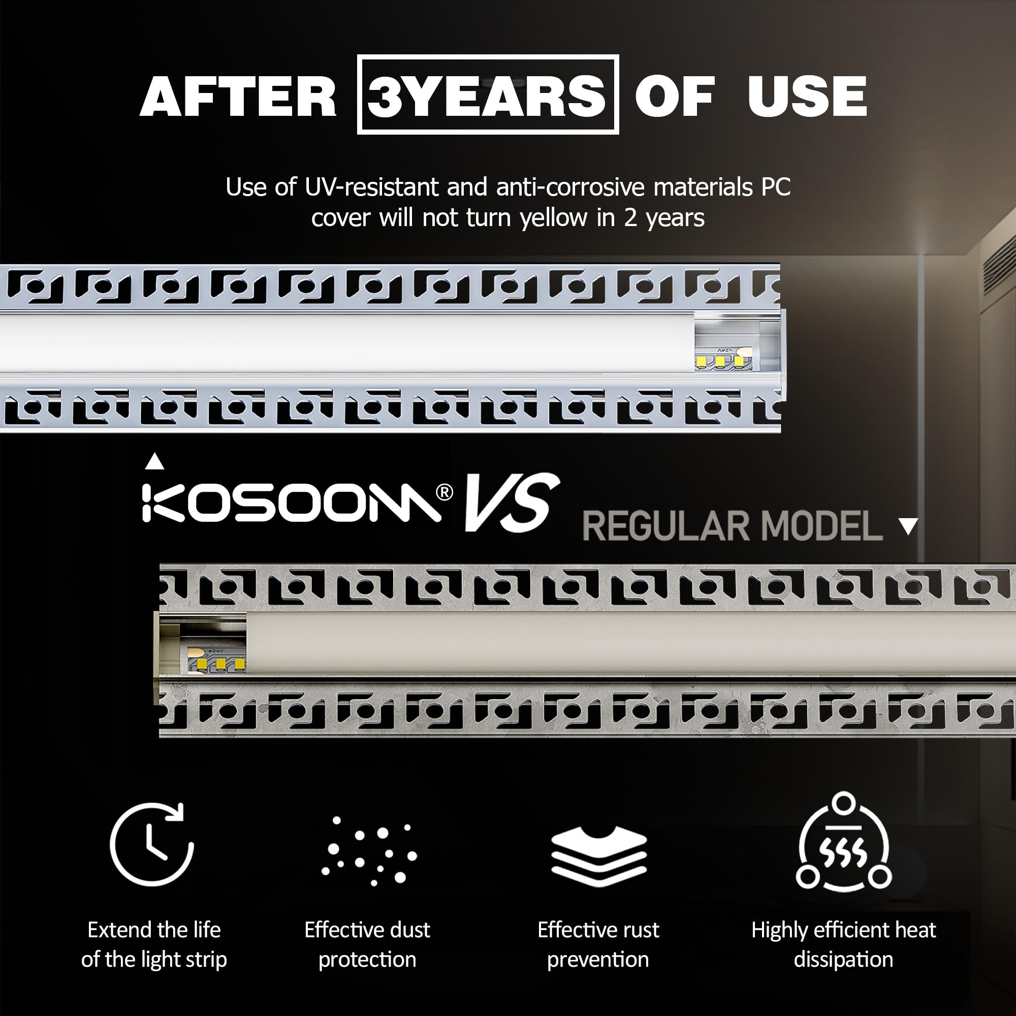 10 LED Fliesenprofil 2m ohne Vorfräsung, Einfache Montage Flächenbündiges LED Unterputzprofil für Led Streifen bis 20 mm, Inkl. Abdeckung & Endkappen