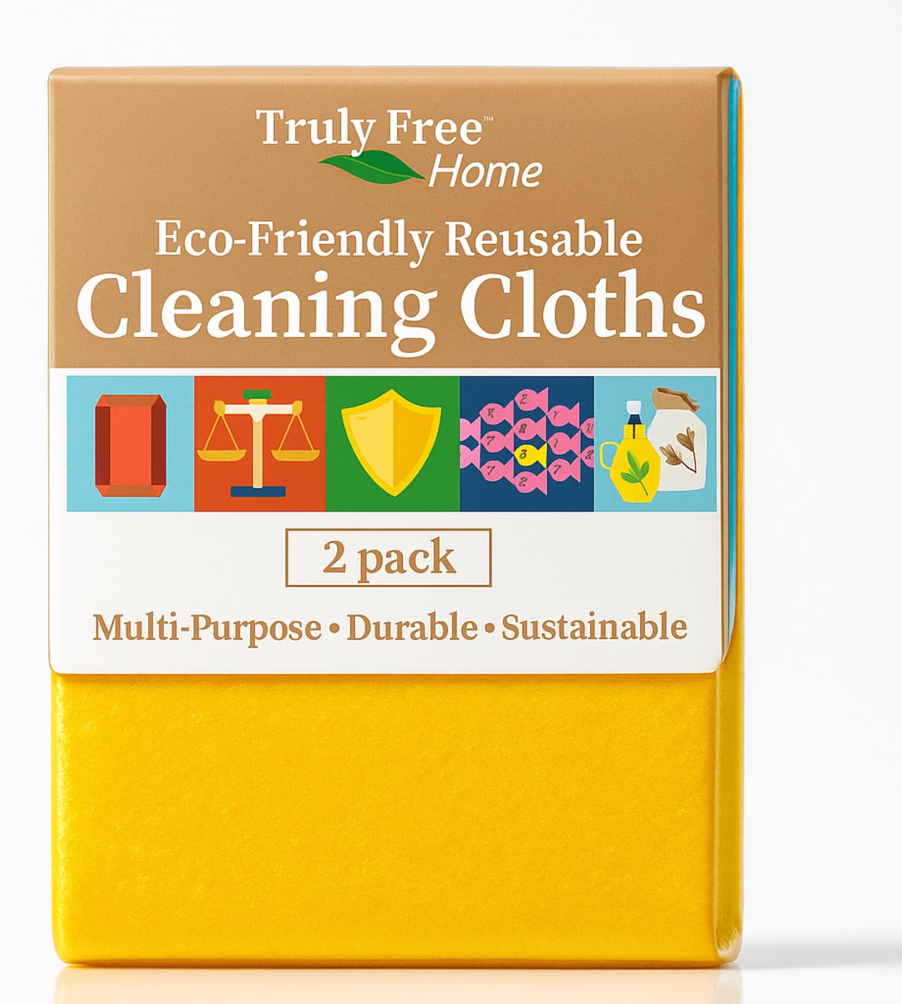 Reusable Cleaning Cloth, 2 Pack - Multipurpose Super Absorbent, Reusable, Durable, Washable Kitchen Towels, Cleaning Rags, Cloth Wipes, Wash Rags, Car Wipes Cleaning Supplies, 14x10”