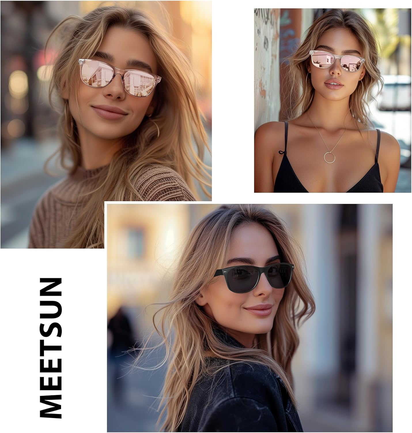MEETSUN Classic Polarized Sunglasses for Women Men Trendy Retro Sun Glasses for Driving UV Protection (3 Pack) - Image 2