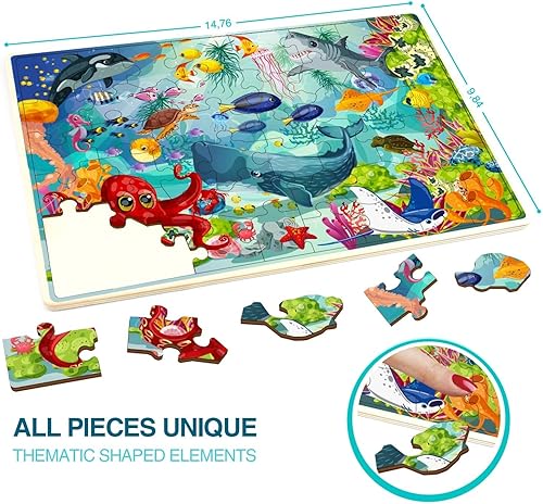 Miniatura 4 de QUOKKA Rompecabezas de 48 piezas para niños de 3 a 5 años  Sudoku de madera para niños de 4 a 8 años  Juguetes para aprender mapa del mundo y