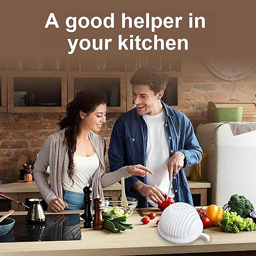 Miniatura 3 de Cuenco cortador de ensalada, picadores y cortadores de verduras, picador de verduras, seguro y no tóxico, de grado alimenticio, sin bisfenol A,