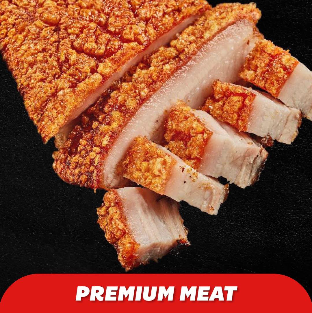 Locos X Grill Pork Belly Crunch Authentic Asian Flavors Pre Cook, Frozen and Ready in 15 to 25 Minutes. Chicharron - Pancetta - Barrigada - Porkbelly, 4 Pounds