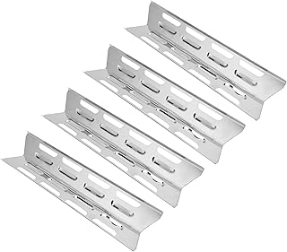 Cyrank Barraca de calor de aço inoxidável, 4 peças de placa quente de substituição de placa de calor a gás grelha forno placa de calor tendas de calor defletor queimadores capa acessório