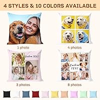 Vista 6 de Almohada personalizada con imagen y texto, incluye inserto, almohada de fotos personalizada de doble cara 5 tamaños y 10 colores opcionales