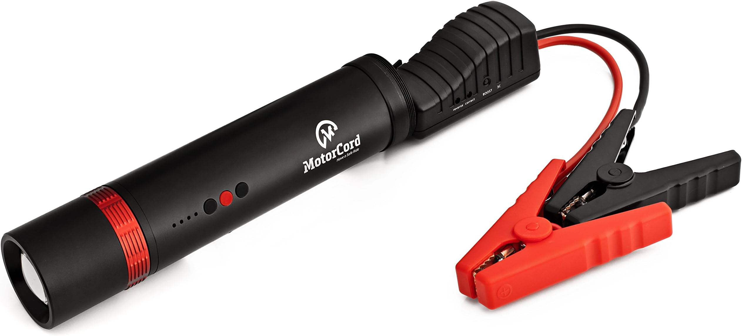 Motorcord 6000mAh Portable Car Jump Starter with Smart Jumper Cables | Vehicle Battery Booster + Power BankPhone Charger + Flashlight + Safety Window Breaker |Slim Pocket Size Emergency Kit