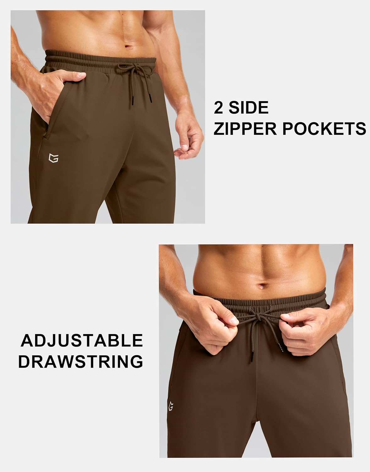 G Gradual Men's Fleece Joggers with Zipper Pockets Winter Warm Pants Water Resistant Athletic Workout Gym Sweatpants for Men - Image 7