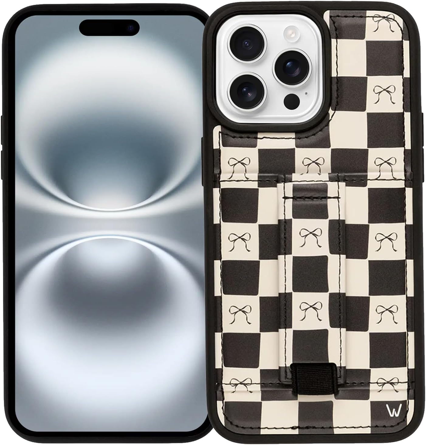 WALLI CASES for iPhone 16 Pro Max Case Aesthetic Wallet Phone Case Card Holder, Securely Holds up to 2 Cards - Cute, Trendy Phone Cover for Women, fits iPhone 16 Pro Max, with Kickstand & Finger Strap