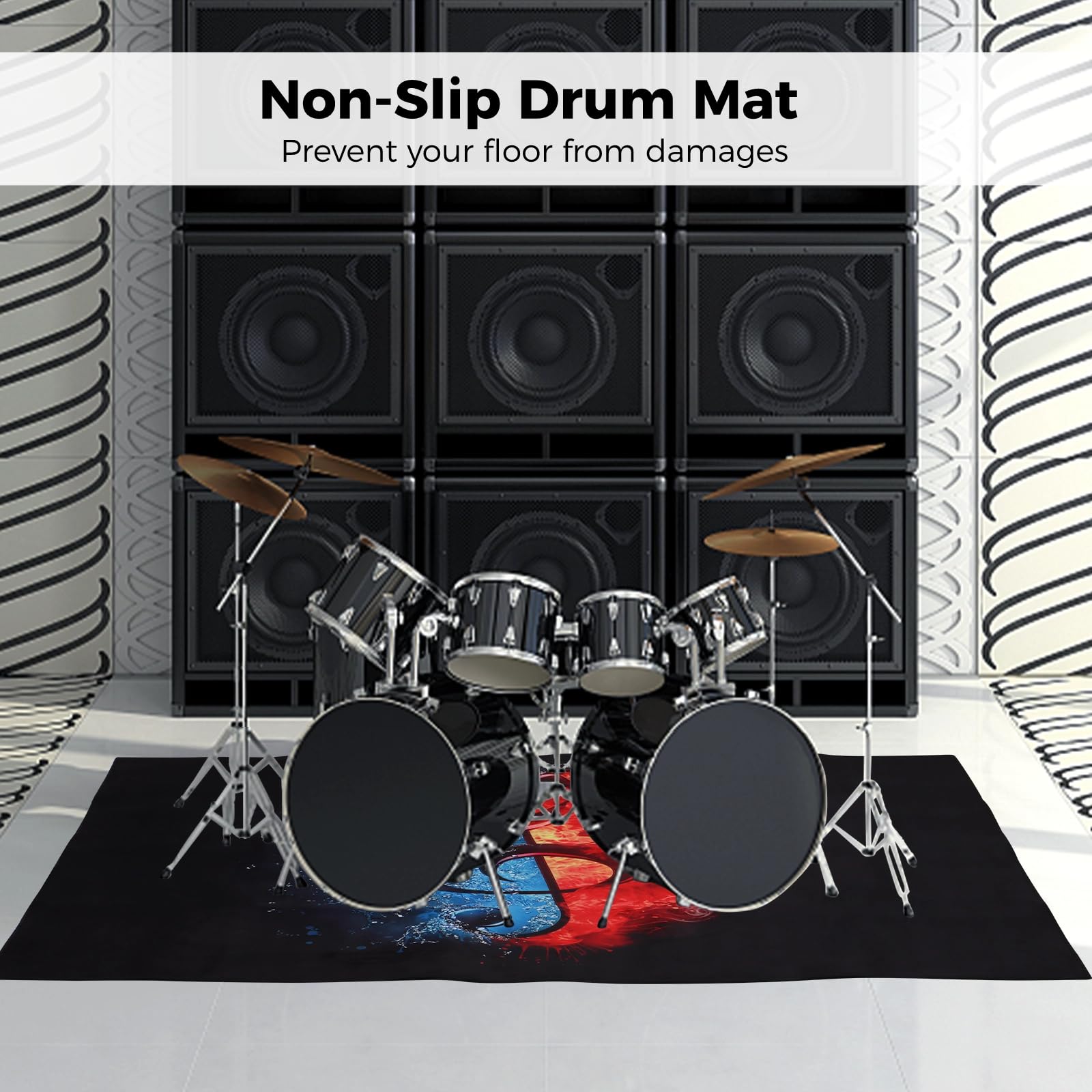 Schlagzeugteppich, Schlagzeugmatte, Elektrischer Schlagzeugteppich, Schalldichte Teppichpolster, Schlagzeugzubehör für E-Drums, Jazz-Drum-Set, Geschenk für Schlagzeuger, Schlagzeugzubehör