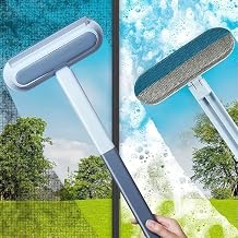 BEYOND BASIC Multifunctional Plastic Screen Brush 4 in 1 with Extended Handle for Window and Mesh Cleaning, Double Sided Mosquito Net Cleaner Grey