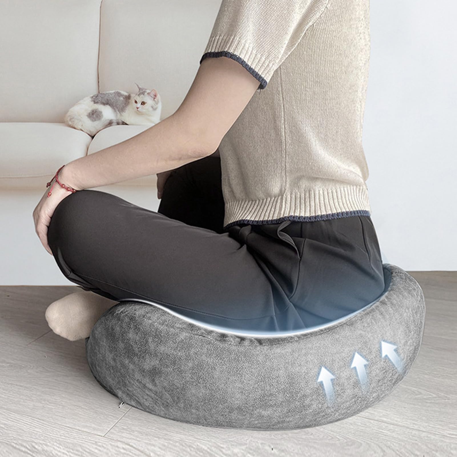Cuscino per Meditazione Confortevole Memory Foam | Cuscino per Preghiera e Tappetino per Meditazione per Adulti per Donne Pilates Zen Casa Ufficio Studio Stanza Viaggio