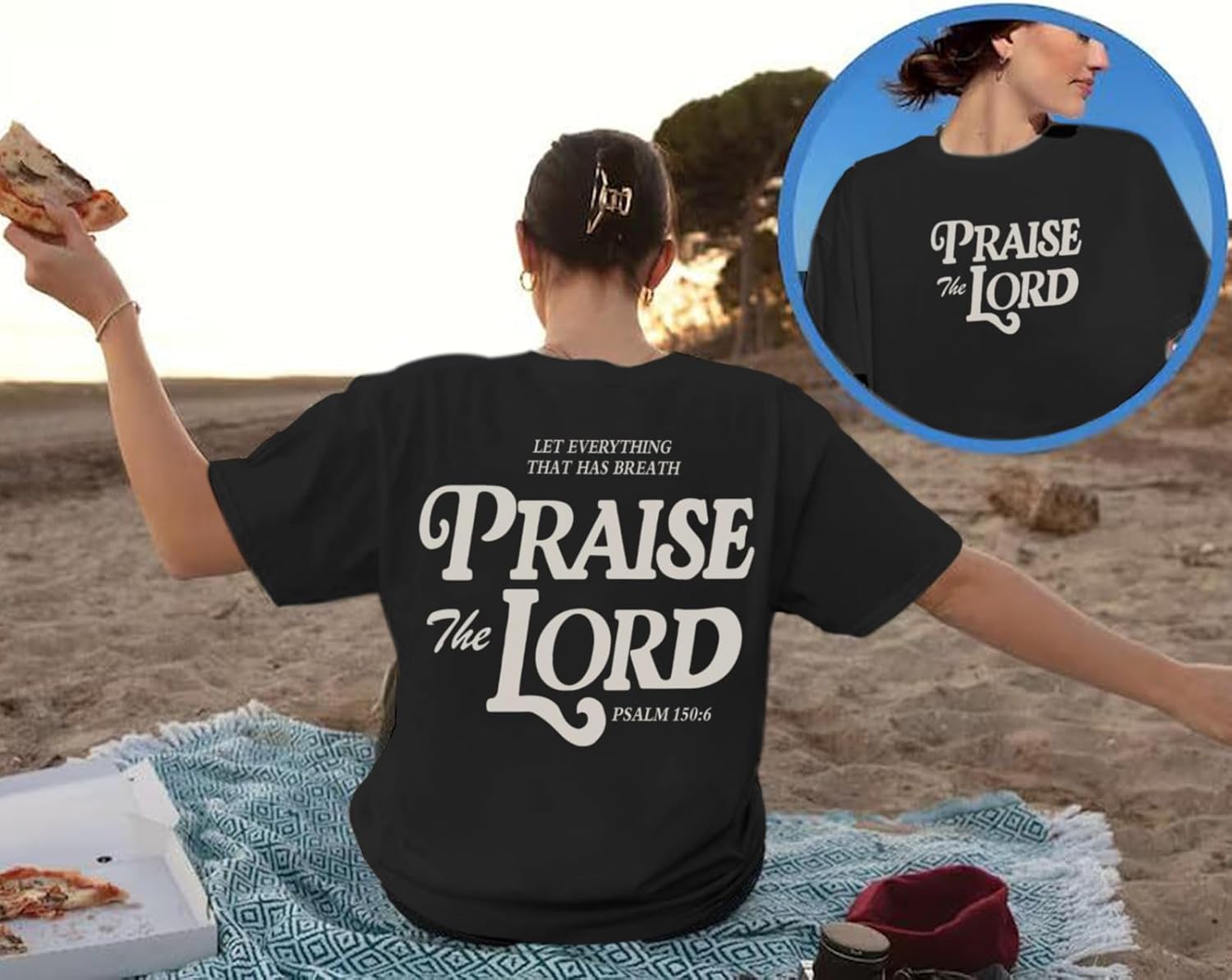 Oversized Christian Shirts for Women Praise The Lord T-Shirt Religious Bible Verse Tshirt God Jesus Shirt Graphic Tee - Image 2