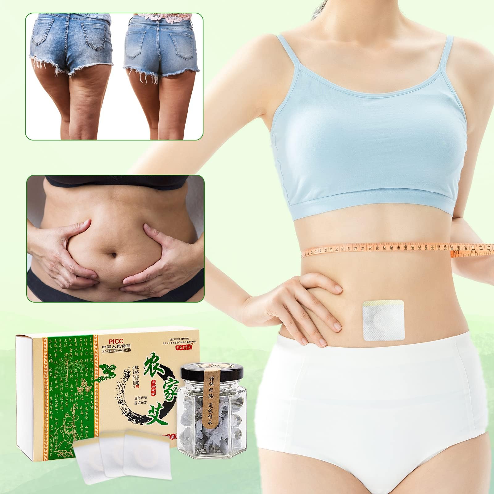 30pcs Effective Ancient Remedy Healthy Detox Slimming Belly Pellet, Herbal Slimming Tummy Pellets, Perfect Detox Slimming Patch, Mugwort Navel Sticker