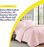 Down Alternative Comforter All Season Warmth Luxurious Plush Loft Microfiber Fill Duvet Insert Bedding, Full, Pale Pink
