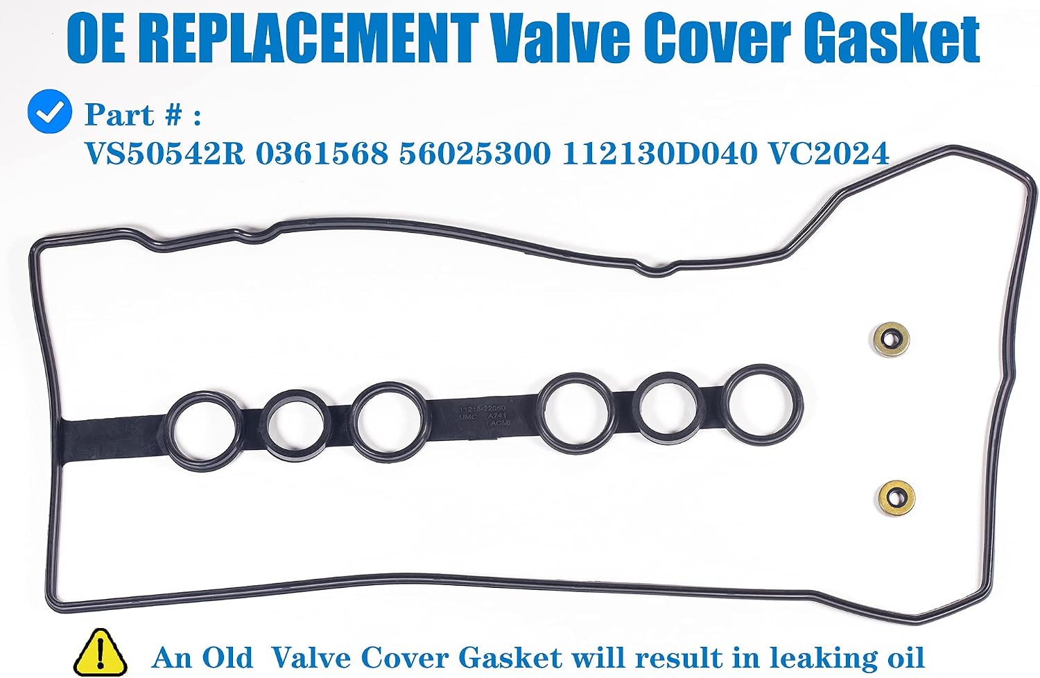VS50542R Compatible with Toyota Corolla 1.8 Valve Cover Gasket Matrix Celica Mr2 Spyder Chevrolet Chevy Prizm Pontiac 2000 2001 2002 2003 2004 2005 2006 2007 2008 1.8L VC2024