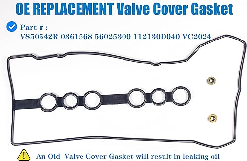 Miniatura 4 de VS50542R 2000-2008 Compatible con junta de cubierta de válvula de motor Toyota, Gromets y sellos de tubo de bujía, Celica Corolla Matrix MR2 Spyder