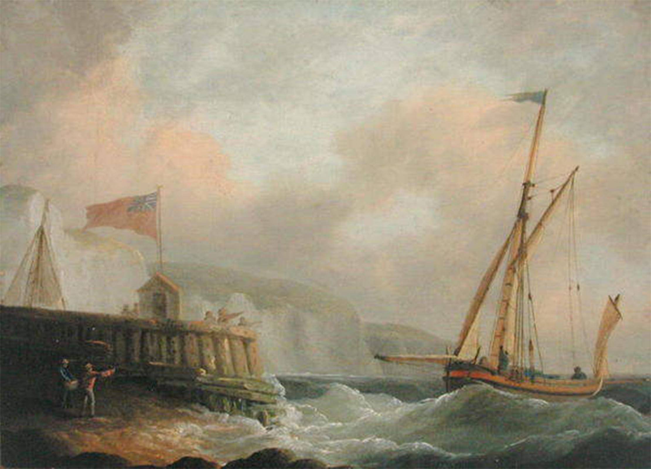 POSTERIIk Famous Modern Artwork Art Mural Cutter Entering Harbour by Whitcombe Oil Paintings Pictures for Home Decor 60x90cm