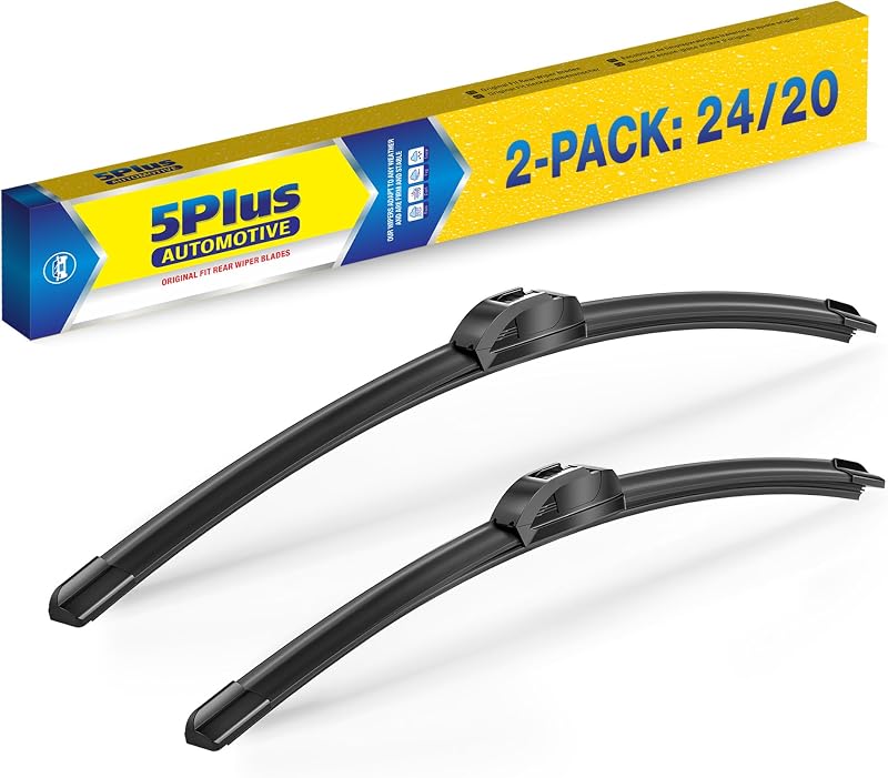 Palhetas do limpador de para-brisa 5 PLUS para Ford Taurus 2000 a 2007 – 24 e 20 polegadas, conjunto com 2