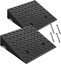 Heavy-Duty Rubber Curb Ramps 2-Pack, 6" Height & Extra-Wide 18.8" Width, Supports 11800LBS, Non-Slip