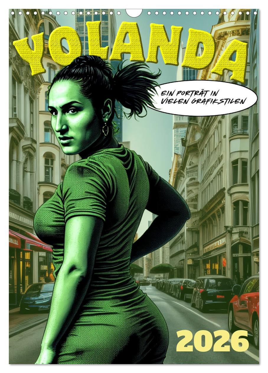 Yolanda, a portrait in many graphic styles UK-Version (Wall Calendar 2026 DIN A3 Portrait), CALVENDO 12 Month Wall Calendar — image 1