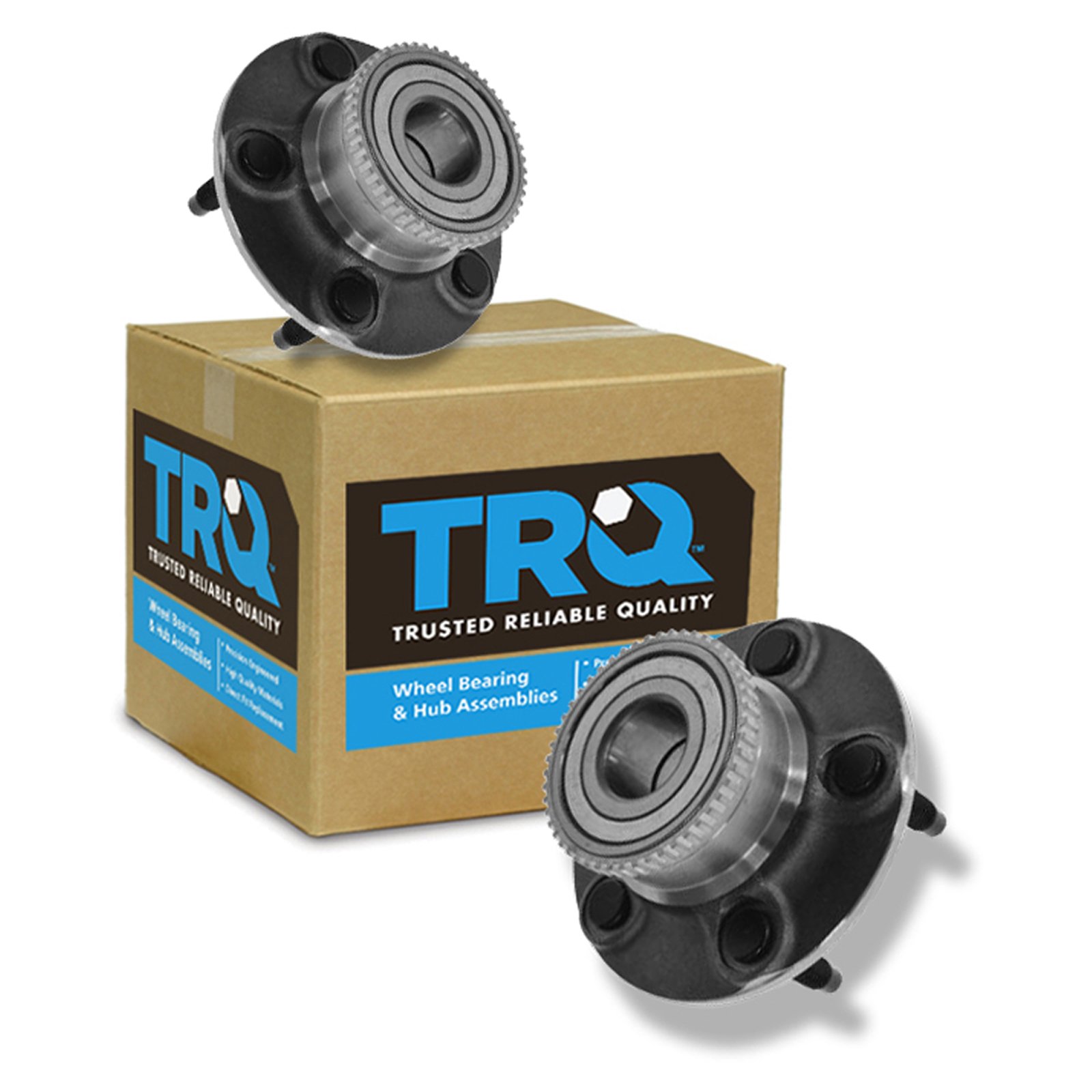 TRQ 2 Piece Rear Wheel Bearing &amp; Hub Assembly Set