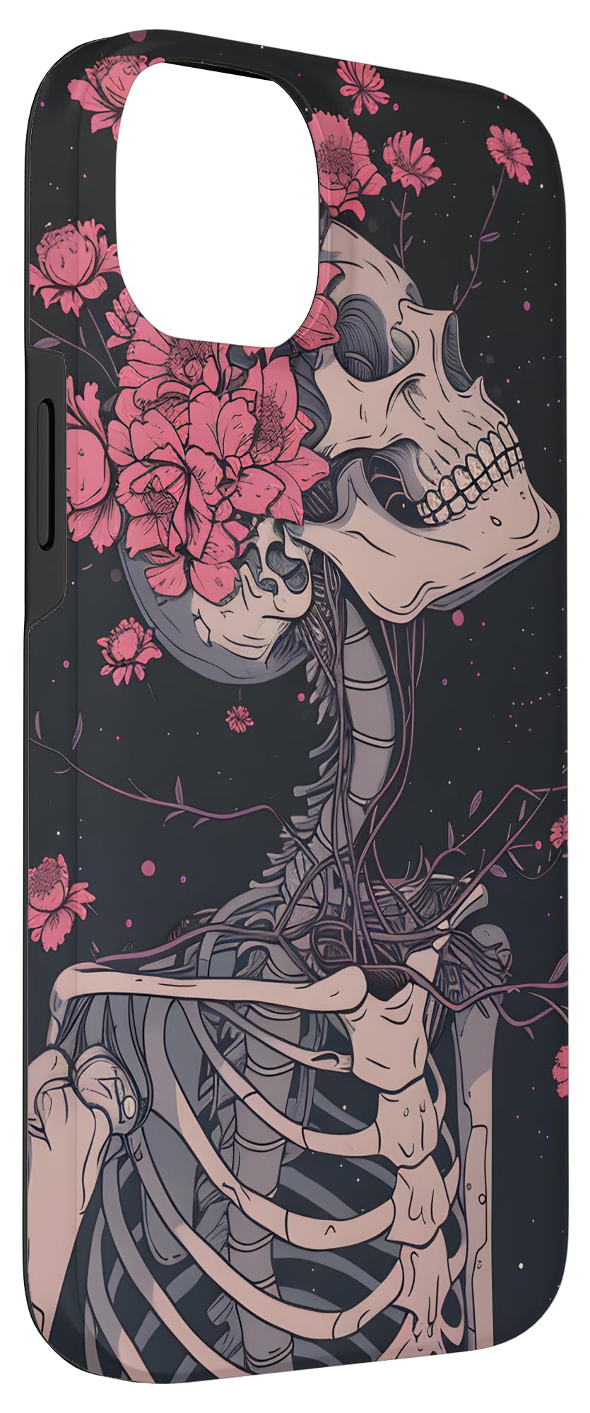 Skeleton Vintage Wildflower - Pink Flowers Case for iPhone 14 Plus - Image 3