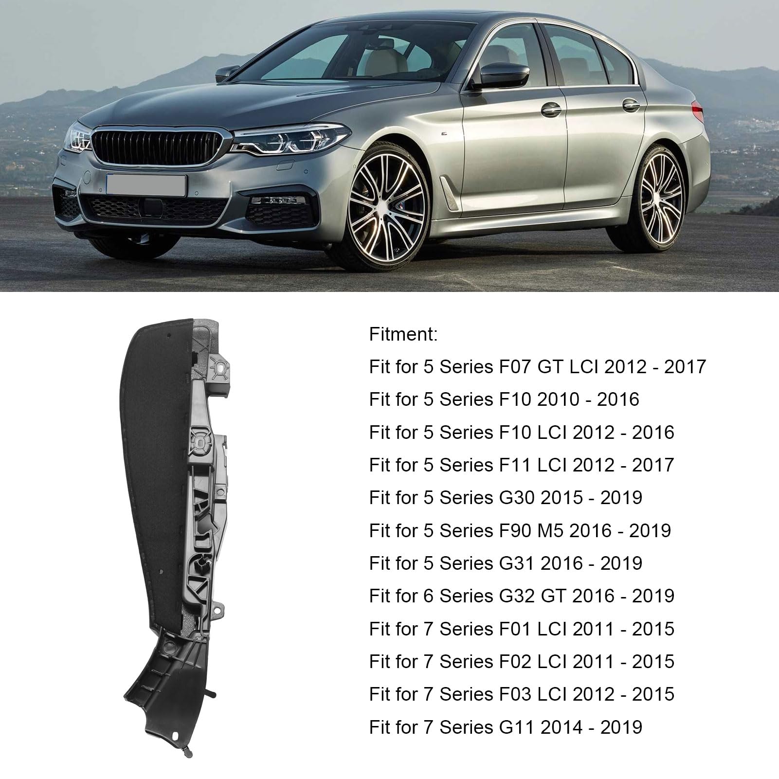 ABS Front Seat Track Rail Cover For BMW 5/6/7 Series & X6 - OEM 52-10-7-317-459 Replacement, Easy Install