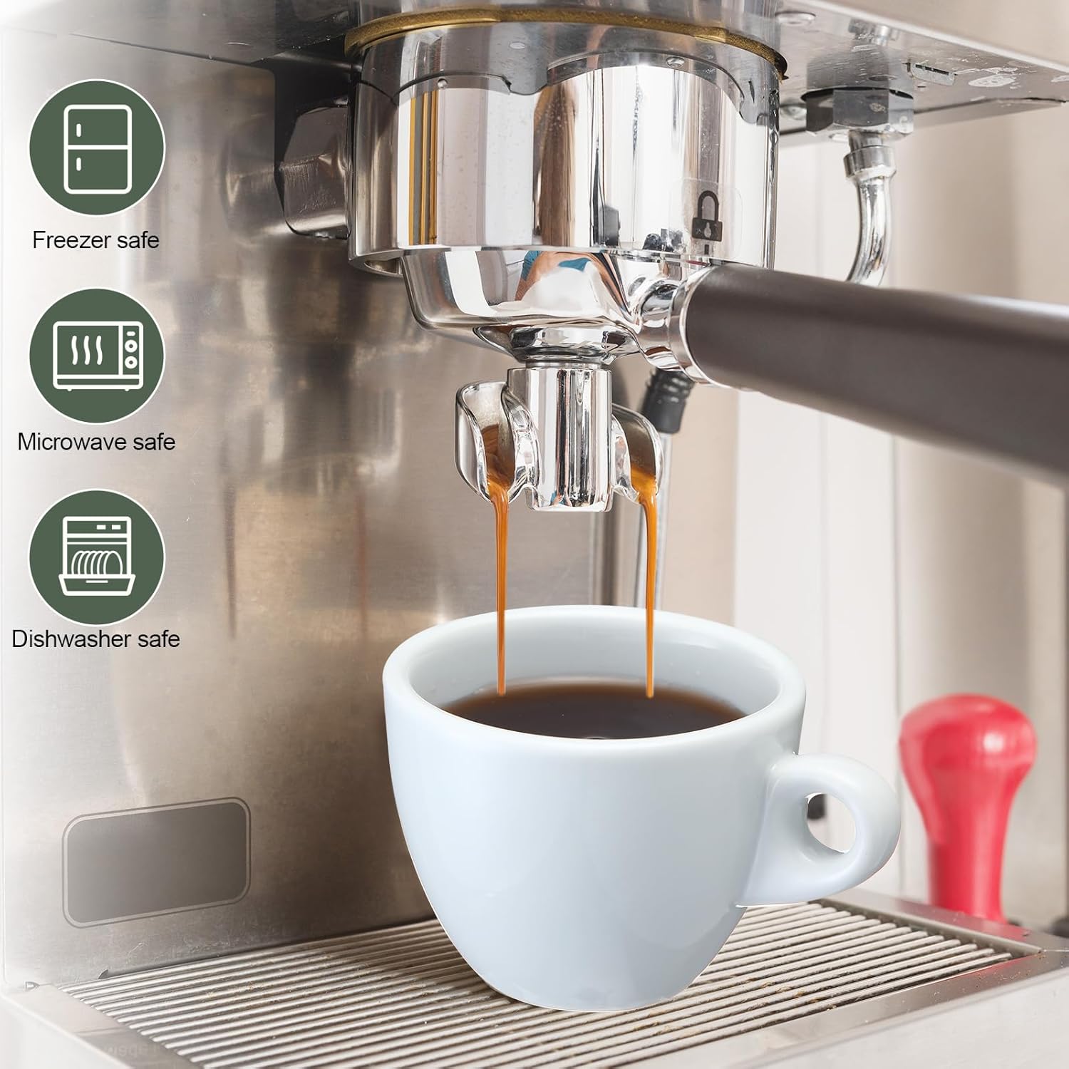 12 Pcs Porcelain Espresso Cup Set 5 oz 150 ml White Tiny Ceramic Coffee & Tea Mugs for Cafes Offices Homes and Restaurants